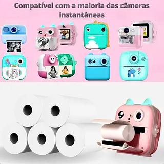 PACOTE COM ( 5 UNIDADES ), DE PAPEL BOBINA PARA CÂMERA IMPRESSORA INFANTIL. ( INOVA )