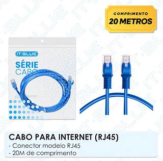 CABO DE REDE ( RJ45 ) PARA INTERNET ( CAT 5 ) ( 20M ).