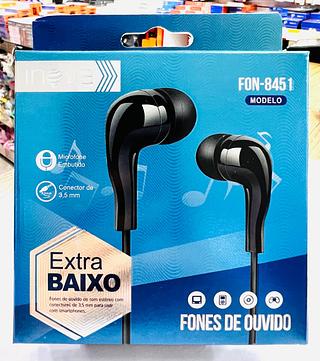 FONE DE OUVIDO COM FIO E BORRACHINHA ( P2 ). ( INOVA )