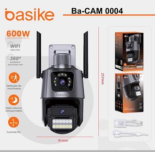 Camera Segurança Externa Lente Dupla 600W Sirene Policial, Com Sirene Policia (basike)