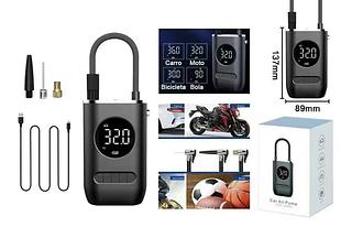 COMPRESSOR DE AR PORTÁTIL E BATERIA PORTÁTIL ( 2 EM 1 ).