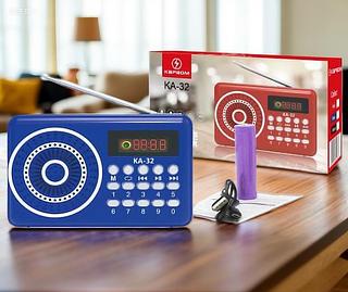 RÁDIO FM RECARREGÁVEL, ( TF CARD, USB, RÁDIO FM, BT, AUX ). ( KAPBOM )