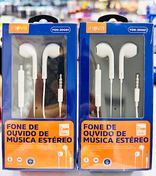 FONE DE OUVIDO COM FIO PARA ( P2 ). ( INOVA )