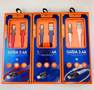CABO ( 3.4A ) PARA IPHONE ( I6 ), ( 1M ). ( INOVA )
