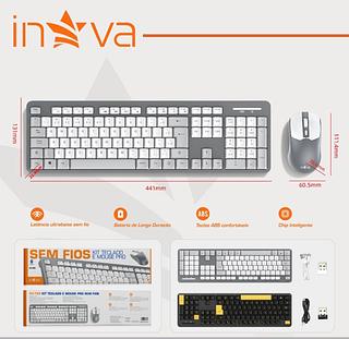 KIT TECLADO E MOUSE PRO SEM FIO (INOVA)