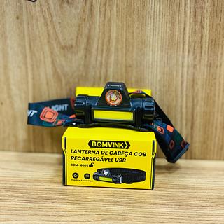 LANTERNA DE CABEÇA RECARREGÁVEL USB COM COB. ( BOMVINK )