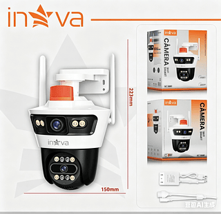 Câmera de Segurança Externa IP66 Visão Noturna Colorida, Zoom Digital, Áudio Bidirecional（INOVA)