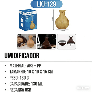 UMIDIFICADOR DE AR COM LUMINÁRIA, ( DIFUSOR E AROMATIZADOR )