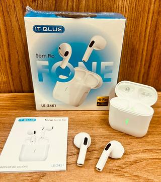 FONE DE OUVIDO SEM FIO, BLUETOOTH. ( IT-BLUE )