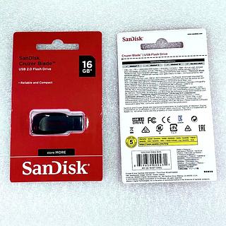 PEN DRIVE COMUM ( 16GB ), [ USB 2.0 ], ORIGINAL. ( SanDisk )