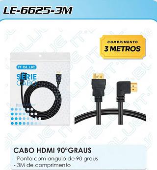 Cabo HDMI com um Plug 90º Graus (IT-BLUE)