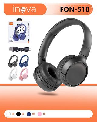 FONE DE OUVIDO SEM FIO, HEADSET, ( BT, RÁDIO FM, TF CARD, AUX ). ( INOVA )