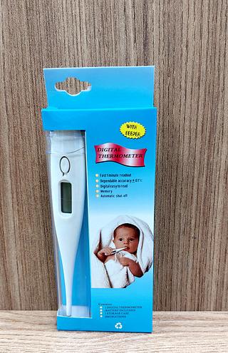 TERMÔMETRO DIGITAL CLÍNICO BRANCO.