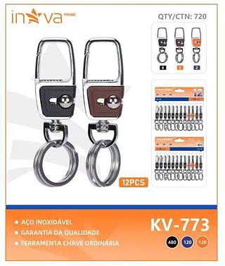 PACOTE DE CHAVEIRO AÇO PARA CHAVES, ( 12 UNIDADES ). ( INOVA )