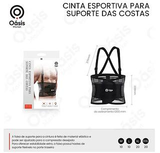 CINTA ESPORTIVA PARA SUPORTE DAS COSTAS. ( Oásis )