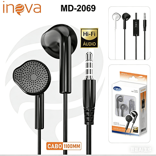 FONE DE OUVIDO COM FIO. ( INOVA )