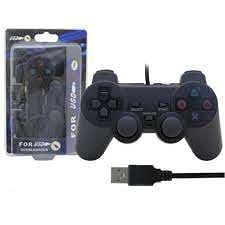 CONTROLE ( MANETE ) DE JOGO ( PLAY 3 ) COM FIO PARA COMPUTADOR ( PC ). ( KAPBOM )