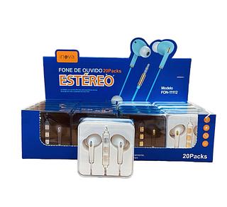 FONE DE OUVIDO COM FIO E BORRACHINHA, ESTEREO