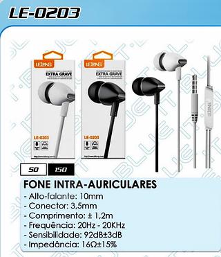 FONE DE OUVIDO COM FIO E BORRACHINHA ( P2 ). ( LELONG )