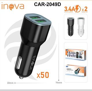 FONTE DE CARREGADOR ( 3.4A ) USB, VEÍCULAR. ( INOVA )