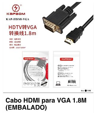 CABO ( HDMI ) PARA ( VGA ), ( 1.8M ). ( KAPBOM )