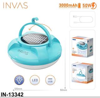 Lanterna Emergencia (50W/3000mAh) Recarregavel e Solar Ufo A Prova D'agua (INOVA)