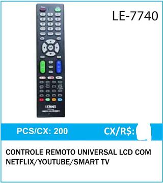 CONTROLE REMOTO UNIVERSAL PARA TV, SMART TV, NETIFLIX, YOUTUBE.