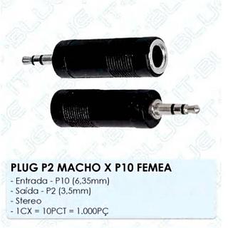 PLUG P2 MACHO PARA P10 FÊMEA. ( IT-BLUE )