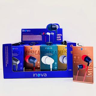 FONE DE OUVIDO COM FIO E BORRACHINHA( P2 ). ( INOVA )