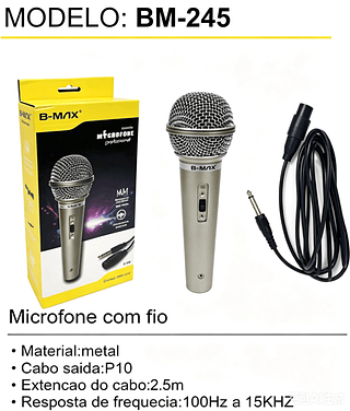 MICROFONE COM FIO. ( B-MAX )