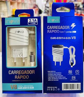 CARREGADOR ( 2.1A ) PARA ANDROID ( V8 ).