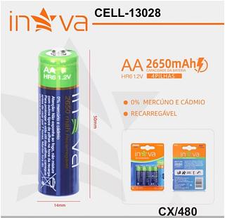 PILHA RECARREGÁVEL ( AA ) 2650mAh- C| 4UNIDADES