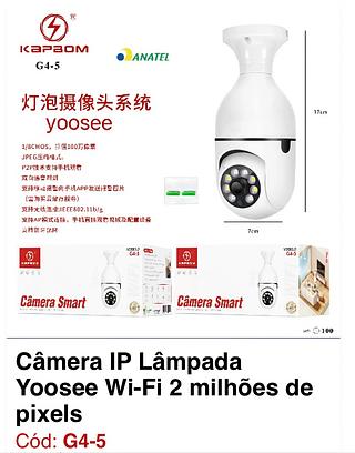 Câmera IP Lâmpada Yoosee WI-FI 2Milhões De Pixels (KAPBOM)