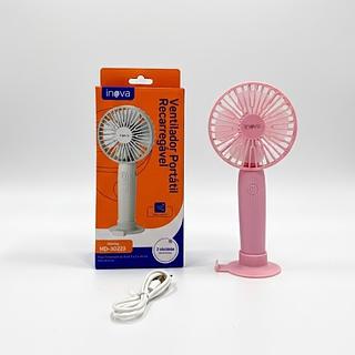 MINI VENTILADOR PORTÁTIL RECARREGÁVEL, 3 VELOCIDADES. ( INOVA )