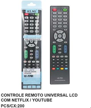 CONTROLE REMOTO UNIVERSAL PARA TV, SMART TV, NETFLIX, YOUTUBE.
