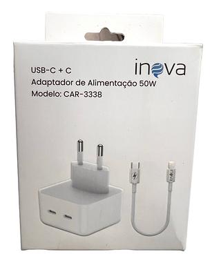CARREGADOR TURBO ( 50W ) COMPLETO PARA IPHONE ( USB-C| IP ) ( 50W ). ( INOVA )