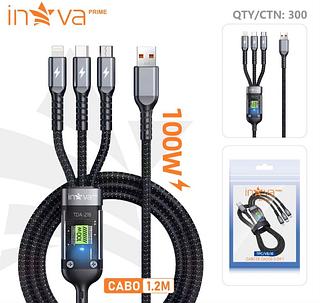 CABO TURBO ( 100W ) 3 EM 1, ( USB| V8, TPC, IP ).