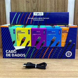 CABO COLORIDO ( 3.4A ) PARA IPHONE ( I6 ), ( 1M ), CAIXA COM ( 30- UNIDADES ). ( INOVA )