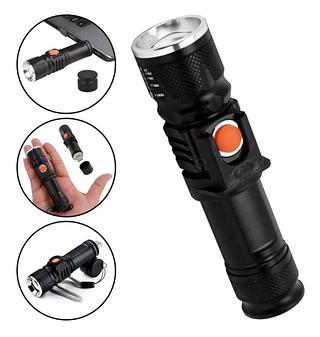 LANTERNA LED USB, RECARREGÁVEL. ( LEON )