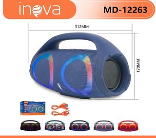 CAIXA DE SOM ( 16W ), PORTÁTIL MÉDIA, RECARREGÁVEL, LED ( RGB ) ( RÁDIO FM, TF CARD, AUX, BT ). ( INOVA )