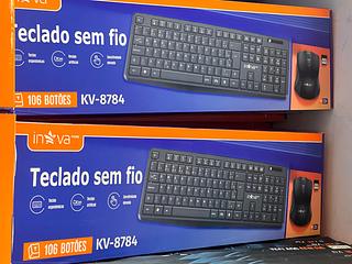 TECLADO E MOUSE SEM FIO ( USB ), PARA COMPUTADOR ( PC ) E NOTEBOOK. ( INOVA )