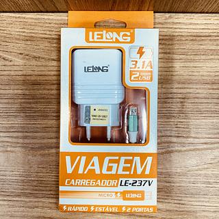 CARREGADOR ( 3.1A ) PARA ANDROID ( V8 ). ( LELONG )