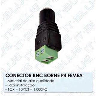 CONECTOR BNC BORNE P4 FÊMEA. ( IT-BLUE )