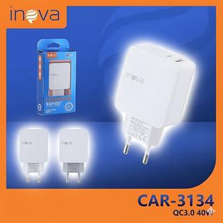 FONTE TURBO ( 40W ) DE CARREGADOR, COM ENTRADAS ( USB | USB-C ). ( INOVA )