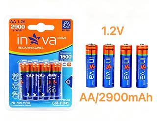 Pilhas Recarregáveis AA 2900mAh – Com 4 Unidades, Alta Capacidade(INOVA)