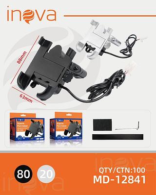SUPORTE DE CELULAR PARA MOTO COM CARREGADOR METAL . ( INOVA )