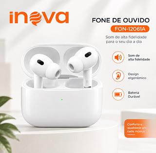 Fone Bluetooth Sem Fio Inova FON-12061A com Estojo de Carregamento