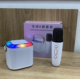 MINI CAIXA DE SOM COM 1 MICROFONE, KARAOKÊ, ( BT ).
