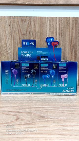 FONE DE OUVIDO COM FIO E BORRACHINHA( P2 ). ( INOVA )