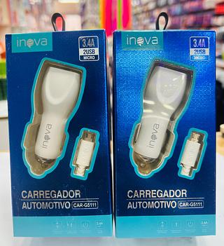 CARREGADOR VEICULAR ( 3.4A ), COM CABO PARA ANDROID ( V8 ). ( INOVA )
